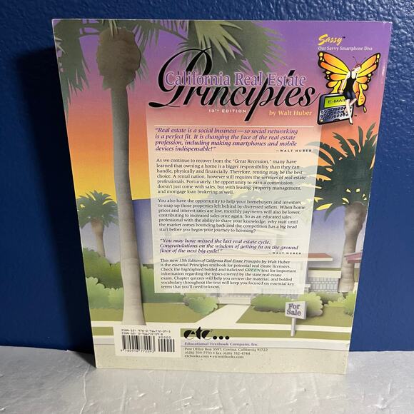 California Real Estate Principles 13th Edition Walt Huber Textbook for Exam Prep - Picture 2 of 8